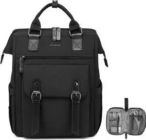 LOVEVOOK Laptop Backpack for Women, Teacher Nurse Bag Work Travel Computer Backpacks Purse,Water Resistant Daypack with USB Charging Port, 17.3 inch