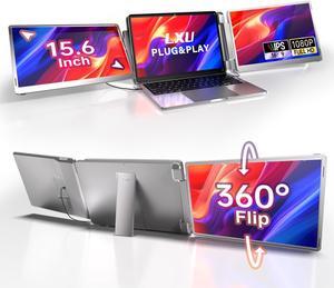 Laptop Screen Extender, 15.6" FHD 1080P Laptop Monitor Extender, Triple Portable Monitor Extender for 12"-18.5" Laptops, Plug & Play, 100% sRGB, Compatible with Wins, Mac, Surface, Switch