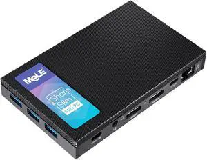 MeLE Quieter3C Ultrathin Fanless Mini PC N5105 8GB LPDDR4x 128GB USB-C Micro PC 4K Triple Display WiFi 5 BT5.1 GbE Mini Desktop Computer Support M.2 SSD on Industrial IoT Digital Signage MES WMS NAS