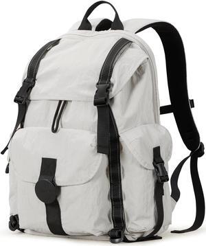 mixi Travel Backpack for Women Men, 18 Inch Carry On Laptop Backpack Flight Approved fits 16'' Laptop, Lightweight Waterproof Hiking Backpack Travel Outdoor Business Casual Daypack, Light Gray