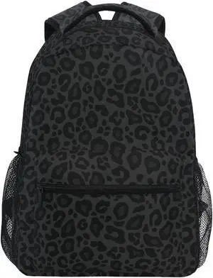 Oarencol Black Leopard Backpack Animal Skin Print Bookbag Daypack Travel Hiking Camping School Laptop Bag