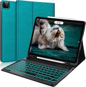 Keyboard Case for iPad Air 13 inch 2024 and iPad Pro 12.9 Case with Keyboard 6th/5th/4th/3rd Gen, Magnetic Detachable Slim Wireless Keyboard, 7 Colors Backlit, Smart Folio Cover with Pencil Holder