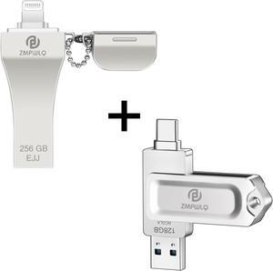 Photo Stick 128GB for iPhone 15 & Apple MFi Certified iPhone Photo Stick Lightning USB Drive 256GB
