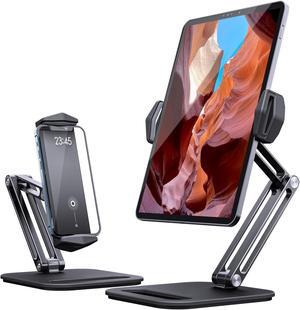 360deg Adjustable Tablet Stand Phone Holder for Desk, Aluminum Alloy Tablet Arm Mount Compatible with iPad Pro/Air/Mini, Kindle HD, Samsung Galaxy Tab & More 7-15.6'' Portable Monitor/Tablet/Phone