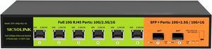 8 Port 10G Ethernet Switch Unmanaged,with 6*10gb RJ45 Ports,2*10gb SFP+ Ports,10Gbps Network Switch,Desktop or 19-inch Rack Mount,Plug and Play .Suitable for 10G NAS,WiFi 7 Router and Gaming PC.