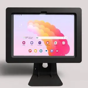 TABcare Anti-Theft Acrylic Case with 360 Rotate 180 Swivel Metal Desktop Stand & 90-Degree USB C Cable for Samsung Galaxy TAB A9+ 11