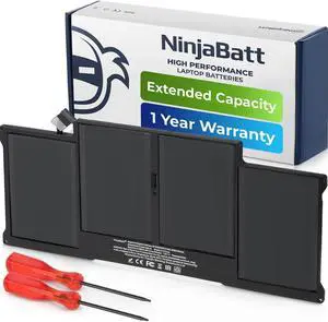 NinjaBatt A1466 Battery for Apple MacBook Air 13'' (Mid 2012, Mid 2013, Early 2014, Early 2015,2017) A1369(Late 2010, Mid 2011 Version) A1405 A1377 [7200mAh/55Wh/7.6V]