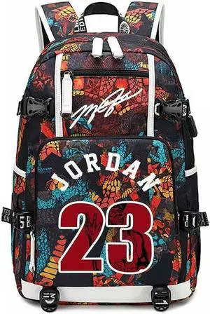 Txiujou Basketball Player 23 Student School Bag, Laptop Backpack, Ultra-Light Travel Bag, For Men And Women (Red2)