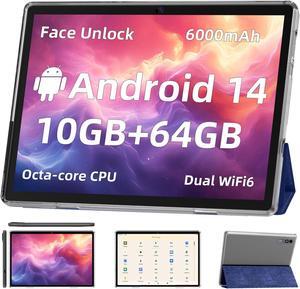 Android 14 Tablet,10 inch Tablet, Octa Core Processor, 10GB+64GB+512GB Expansion, 1280x800 HD IPS Display Screen, Wi-Fi6, Dual Camera, 6000mAh Battery Tablet PC,Support Widevine L1 Google Kids Space