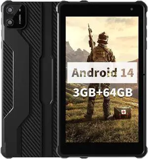 VASOUN Android Tablet 7 inch,Android 14 Tablet PC,with 3GB(3GB+5GB Expand) RAM 64 GB ROM 8- Core,7" Touch Screen IPS Display, Dual Camera, 5G WiFi, Bluetooth, Tablet with Case 2024