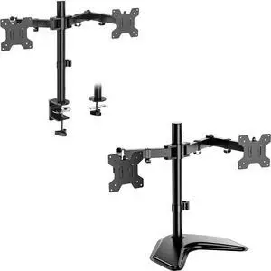 WALI Bundle - 2 Items: Dual Monitor Mount and Dual Monitor Stand for Desk