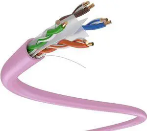 Dripstone CAT6 Ethernet Cable 1000ft Bulk Network LAN Wire 23AWG Solid UTP 550MHz High-Speed Internet Cable Gaming, Streaming, Office, Home Use, Pull Box, Cat6 Bulk, Stable Connectivity - Pink
