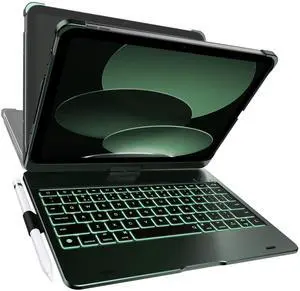 typecase Keyboard Case for iPad 11th (A16, 2025) and iPad 10th Gen (10.9", 2022)  No Trackpad, 11-Color Backlight, 360° Rotatable, 7 Use Modes, Thin & Lightweight  Midnight Green