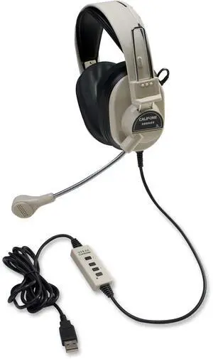 Califone 3066USB Rugged Headset w/USB Plug, Beige
