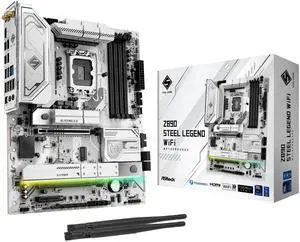 ASRock Intel Core Ultra Z890 Steel Legend WiFi 7 ATX LGA1851RL-ILM Motherboard DDR5 M.2 PCle 5.0 ARGB SATA3 6.0 Gb/s Thunderbolt
