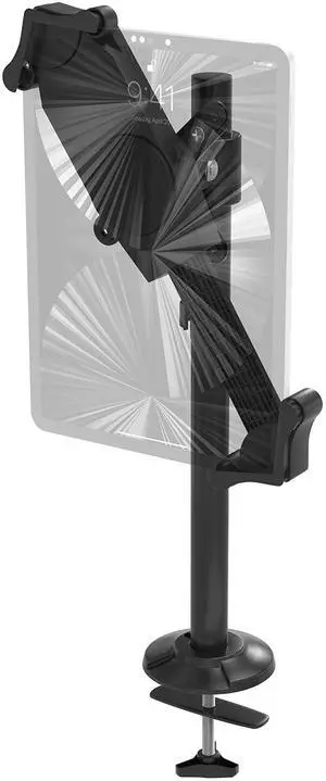 Desk Mount & Holder - CTA Desk Grommet Mount and Non-Security Universal Holder for iPad 10th Gen 10.9-inch & 8.6"-15.5" Tablets - Black (PAD-GCADMH)