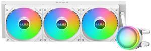 SAMA L60 CPU AIO Water Cooler, 360mm Liquid Cooler, 2000RPM 4Pin PWM Quiet ARGB Fans, for LGA 1366/115X/2011/1200/1700/1851 and AM4 AM5, White
