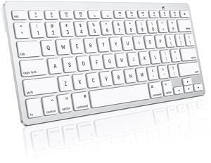 OMOTON Bluetooth Keyboard for Mac, Ultra-Slim Wireless Keyboard with Stable Connection, Compatible with iMac, iMac Pro, MacBook Pro/Air, Mac Mini, Mac Pro Laptop, Silver White