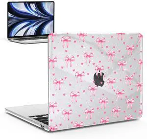 IBENZER Compatible with 2024 2023 2022 MacBook Air 13 inch Case M3 A3113 M2 A2681, Hard Shell Case for Mac Air 13.6, Bow, AT13-KK-BOW