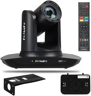FoMaKo NDI PTZ Camera, AI Auto-Tracking Gen 3, 20x Optical Zoom LAN USB3.0 HDMI PTZ Camera for Church Services Worship Education (NDI 6 & NDI HX3) FMK20UH NDI-B(Black)