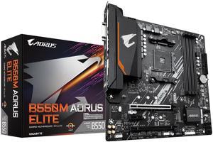 Gigabyte GIGABYTE B550M AORUS Elite (AM4/ AMD/ B550/ Micro-ATX/ DDR4/ Dual M.2/ PCIe 4.0/ Realtek GbE LAN/Gaming Motherboard)