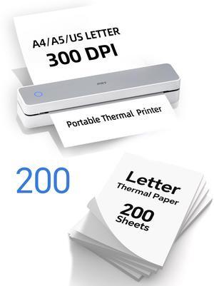 Portable Printer and 200 Sheet 8.5X11 inch Thermal Paper