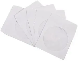 1000 Pack Maxtek Premium Thick White Paper CD Sleeves Envelope with Window Cut Out and Flap, 100g Heavy Weight. Wholesale Direct.