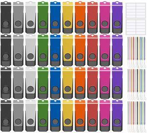 AGECASH USB Thumb Drive Bulk USB 2.0 Flash Drive 2GB 100 Pack 2 GB USB Drive Pack of 100 Jump Drive Multipack 2GB USB Memory Stick Pack for Data Backup 100PCS 2GB with Lanyard Multicolor