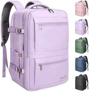 BALEINE Travel Backpack for Women Men, Sturdy Carry On Backpack, Large Backpack Travel Laptop Backpack Gifts for Business, Casual, Weekender, Hiking (XL, Lavender)