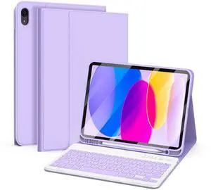 besky Keyboard Case Compatible for 10th Generation, with Keyboard(Only Compatible with 10th Generation 2022)-Keyboard Case with Pencil Holder,Detachable Bluetooth Keyboard Case