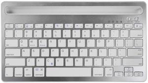 CHUYI Wireless Bluetooth Keyboard with Stand Slot Quiet Slim Multi Device Keyboard for iPad Phone Tablet Computer PC Portable 78Keys Rechargeable Wireless Keyboards for Windows Android iOS (Silver)