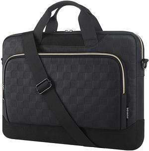 DOMISO 17-17.3 inch Laptop Sleeve Business Briefcase 17 inch Laptop Bag Waterproof 17 inch Laptop Case for Men Women Business Office Work Computer Bag 17 inch Messenger Shoulder Bag,Black
