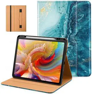 DTTO for iPad Pro 13 inch Case (M4) 2024, Premium Leather Business Folio Stand Cover with Pencil Holder - Auto Wake/Sleep and Multiple Viewing Angles, Built in Hand Strap & Pocket, Sandy Wave