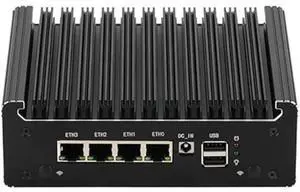 Updated 4 Lan i226 2.5G Firewall Micro Appliance, Fanless Firewall Mini PC Alder Lake-N N100, HDMI, DP, 4xUSB, COM RJ45, AES-NI VPNRouter Support pfsense Openwrt, Wifi Slot, 8GB DDR4 128GB NVMe