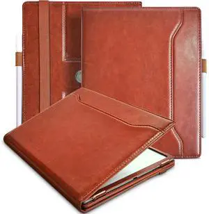 E NET-CASE Case for Onyx Boox GO 10.3" ePaper, New Upgraded Design 360 Degree Rotating Stand Cover with Pen Holder/Hand Strap & Auto Sleep/Wake (Brown)