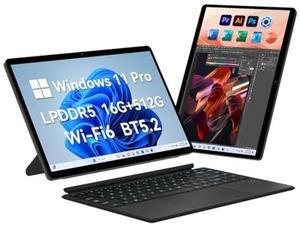 EYY 14" 2 in 1 Laptop Touchscreen, Intel N100 (UP to 3.40GHz), 16GB LPDDR5 512GB SSD Windows Tablet, 16:10 1920*1200 Laptop Computer, Wifi 6, BT5.2, HDMI, Windows 11 Pro, Backlit Keyboard, Dual Camera