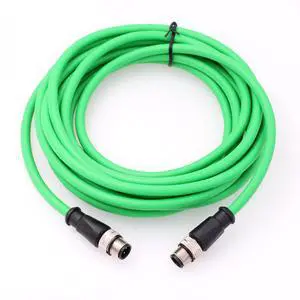 HangTon Ethernet Cable for Industrial Vision Camera Network Profinet Sensor, M12 4 Pin D Coded Male to M12 4 Pin D-Code Male Waterproof Shielded Flexible 7M