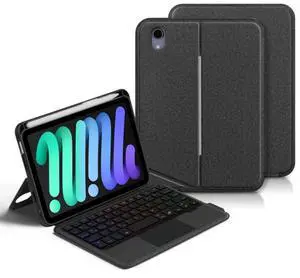 kaidisen Backlit Keyboard for iPad Mini A17 Pro 2024/ iPad Mini 6th Generation Keyboard Case with Touchpad Backlight Portrait Mode Magnetic Detachable Touch Keyboard Case