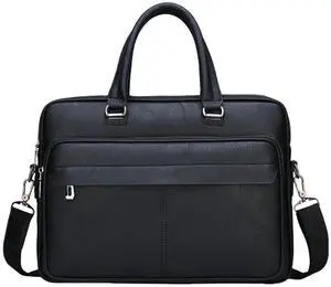 leather Laptop Bag for Men 16.1 inch,Premium Laptop Briefcase Fits,onvertible Computer Handbags Shoulder Crossbody Bag Briefcase (Black)