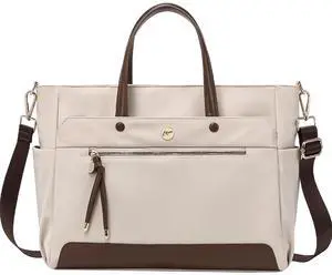 KEBEIXUAN Laptop Bag for Women Computer and Tablet Shoulder Bag Work Tote Bags With Zipper Handbags for Teachers Gift Travel (Khaki)
