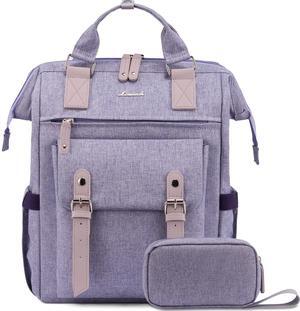 LOVEVOOK Extra Large Backpack for Women, 18 Inch Travel Laptop Backpack with USB Charging Port, Teacher Doctor Nurse Work Bags, College Computer Backpack Purse, Wide Open Carry-on Backpack, Purple