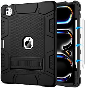 MARIWIVI Case for iPad Pro 13 inch Case 2024 (M4), iPad 13 Pro Case with Pencil Holder, Built-in Stand Shockproof Rugged Protective Cover for iPad Pro 13 inch 2024 7th Gen, Black