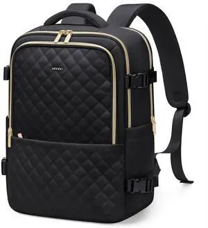 MDODO Travel Backpack for Women Men - Large Carry on Backpack fits 15.6" Laptop Lightweight Travel Bag Daypack Waterproof Causal Bookbag Backpack for College,Travel,Work, 36L, Black