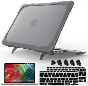 Mektron for MacBook Air 13 inch Case A2337 M1 2022 2021 2020 2019 2018,Hard Plastic Shockproof Cover Protective Case for MacBook Air 13.3 A1932 A2179 Retina Display (Gray)
