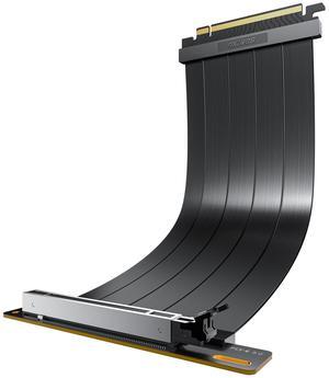 Okinos, PCIE 5.0 Riser Cables, Future Proof for Gen 5 GPU, Compatible RTX4090, RX7900XTX, Transfer Rate 32.0 GT/s, 90 Degree Adapter, PCIE 4.0 Riser Cable, 300mm Black
