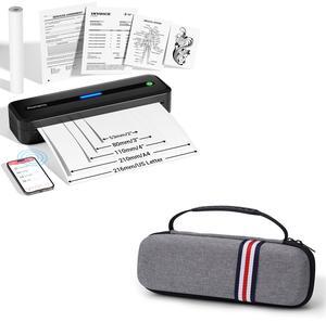 Phomemo M832 Portable Inkless Thermal Printer Black & Carrying Case Gray