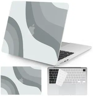 Seorsok Compatible with MacBook Air 15 inch Case 2023 Release A2941 M2 Chip Liquid Retina Display Touch ID,Cute Plastic Hard Shell Case with Keyboard Cover,Grey