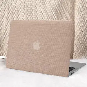 Seorsok Compatible with MacBook Air 13 Inch Case2022 2021 2020 2019 2018 Release A1932 A2179 M1 A2337 Touch ID,Elegant Leather Plastic Hard Shell Case with Transparent Keyboard Cover,Brown Woven