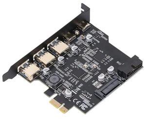 PCIe to USB 3.2 Gen 1 Card with 5Gbps 3 USB Type A and 2 USB Type C PCI Express Expansion Card USB Card Adapter for for Linux, OS X Desktop PC