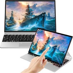 ZWYING 4 in 1 Laptop[(Win 11 Pro/2019 Office)]  14 inches Full HD Touch Screen Laptop High-Speed Celeron N5105 DDR4 16GB 960GB SSD Studio Laptop Color Backlight Keyboard/Type-C